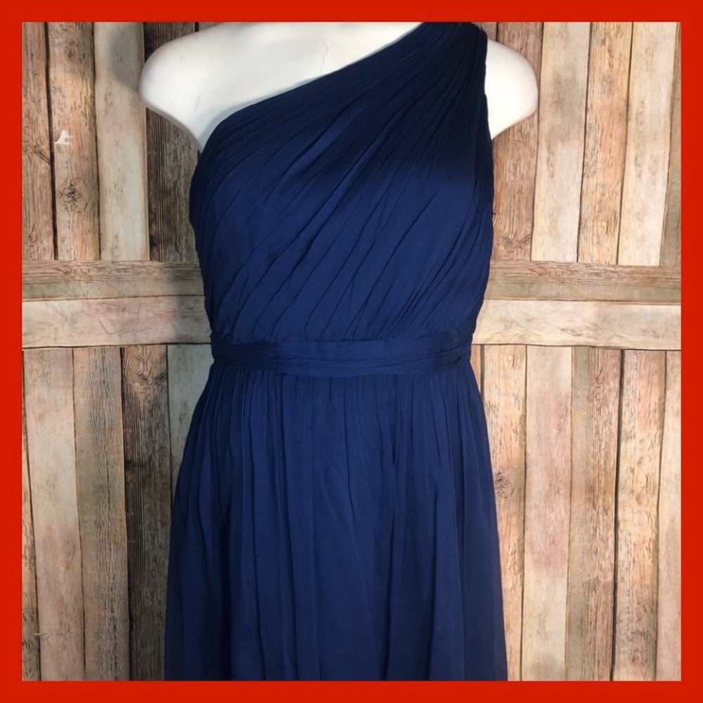Elegant JCrew  Navy Blue One-Shoulder Dress
